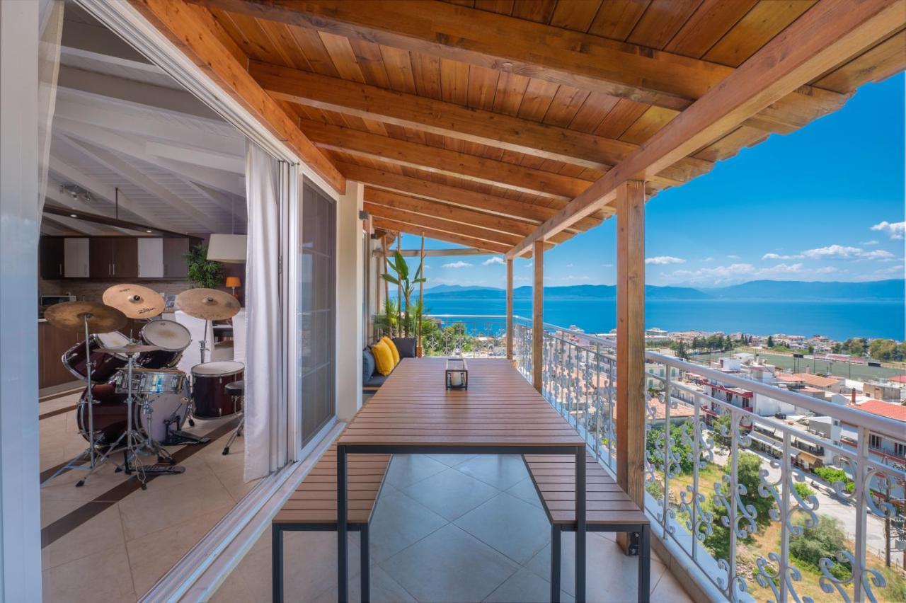 Panoramic View!Penthouse 120Qm Of Sea & Mountain Villa Loutra Edipsou  Ngoại thất bức ảnh